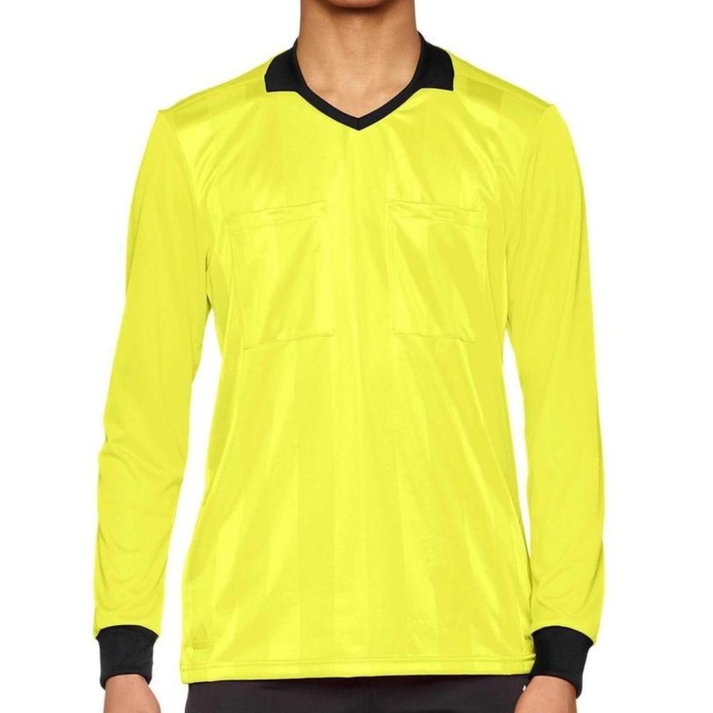 Adidas Men's High-Visibility Yellow Referee 18 Long-Sleeve Performance Jersey